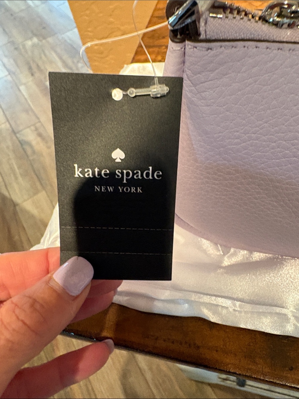 kate spade NWT Kayla Light Lilac Pebbled Leather Clutch or Crossbody MSRP $189 - Picture 5 of 11